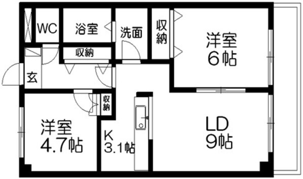 ｃｏｎｔｉｎｕａｒｅ　コンティーヌアレの物件間取画像